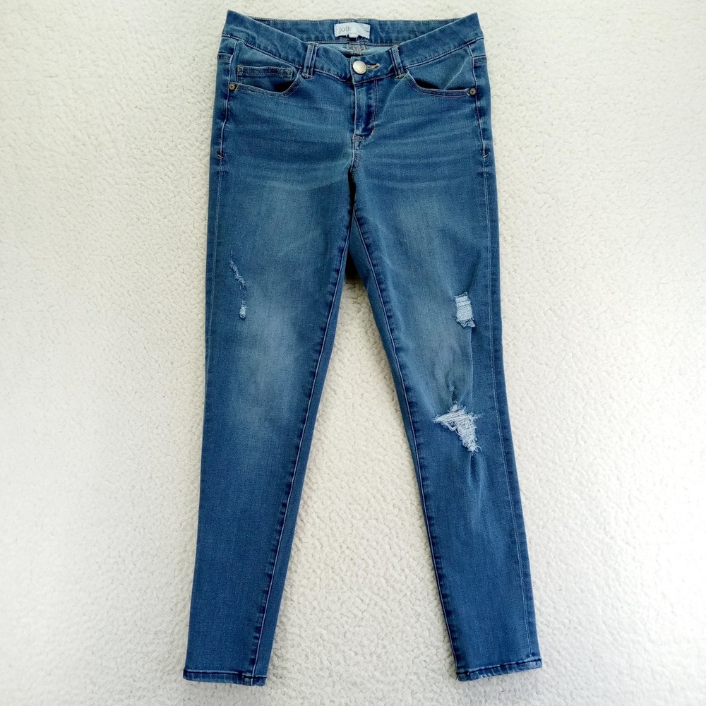 Jolt Women's Blue Denim‎ Skinny Jeans Distressed Ripped Size 5 27W